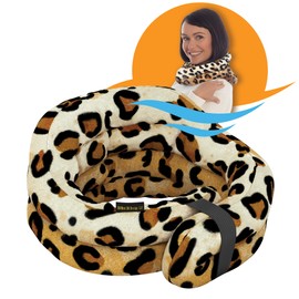 SunnyBay Microwave Heating Pad, Microwavable Heated Neck and Shoulder Wrap, Weighted Hands-Free Beanbag Pack with Wide Neck Coverage, 2.5 lbs, 26 Inches Long-Length, Made in USA, Leopard