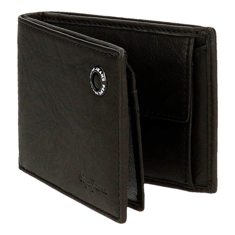 Pepe Jeans Badge Horizontal Wallet with Purse, Unique, Black/White, única,