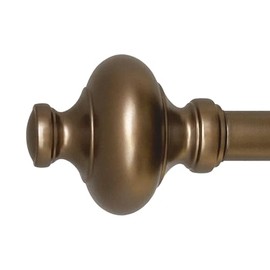 Cardiff 72-144 Inch Adjustable Curtain Rod Set, 1 Inch Diameter in Dark Bronze