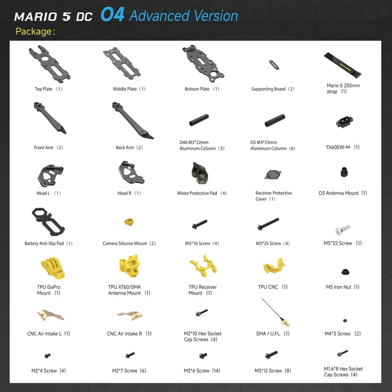 SpeedyBee Mario 5 Frame Mario 5 XH 04 Advanced Version