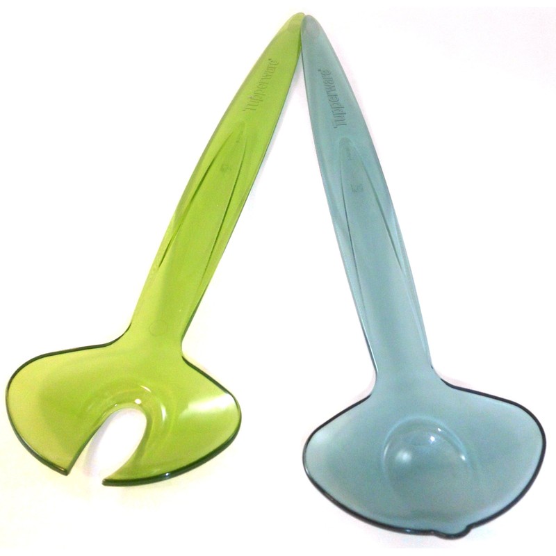 1a TUPPER Eleganzia C125 Salad Servers Set of 2 Clear