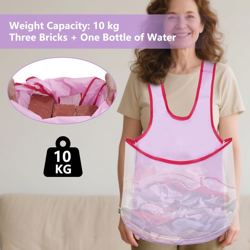 HAFRILY Portable Clothes Drying Apron Laundry Apron with Pouch Large