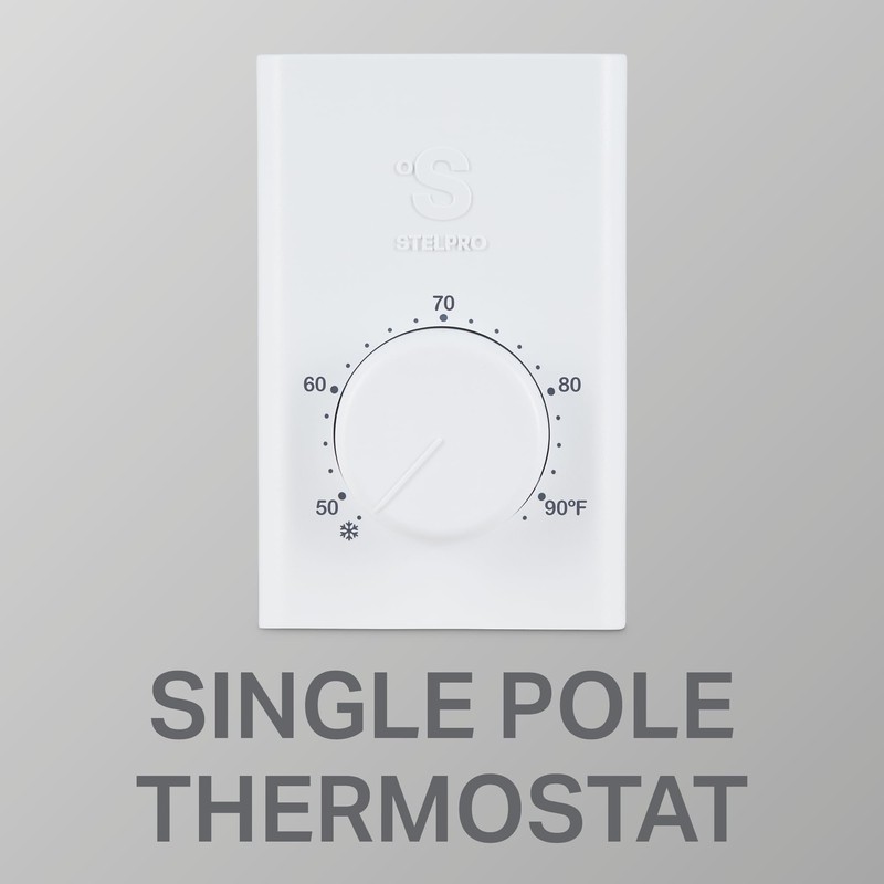 Stelpro Single Pole Line Voltage Thermostat, Mechanical 240 Volts, Compatible