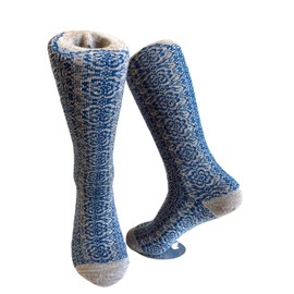 Tey-Art Alpaca Wool Crew Socks, Unisex, Navy Blue and White Striped Pattern, Quarter Height (US, Alpha, Medium, Regular, Regular, Gray)