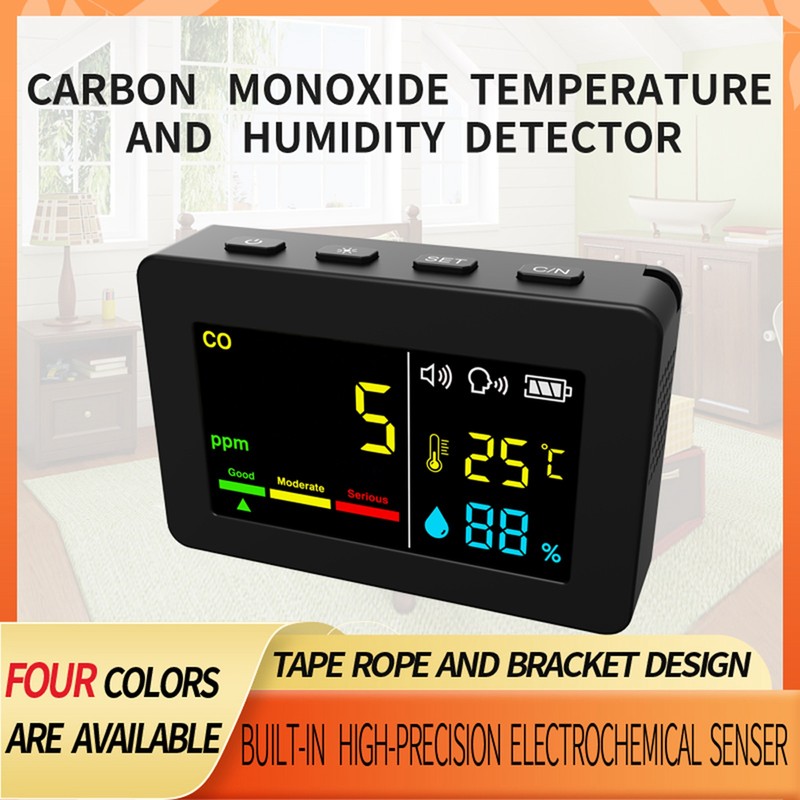 Portable Air Quality Meter 3in1 CO Temperature and Humidity Tester