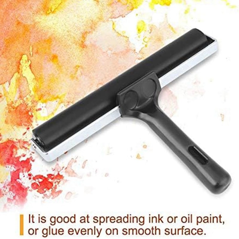 Gokoti 8 Rubber Roller Brayer Roller Brush for DIY Crafts
