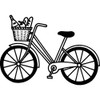 A8 'Bike With Groceries' Unmounted Rubber Stamp (RS00035195)