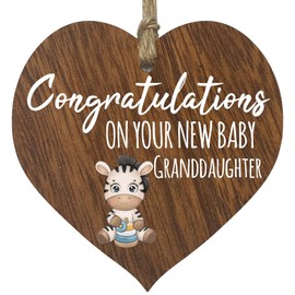 Grandparents to Be Gifts - It's a Girl Hanging Wooden Heart Sign Plaque for Nanny Grandad - Dark Wood Hearts, Parents to be Gifts, Mummy to be Gift, Baby Reveal Gift, Baby Shower Keepsake Ideas
