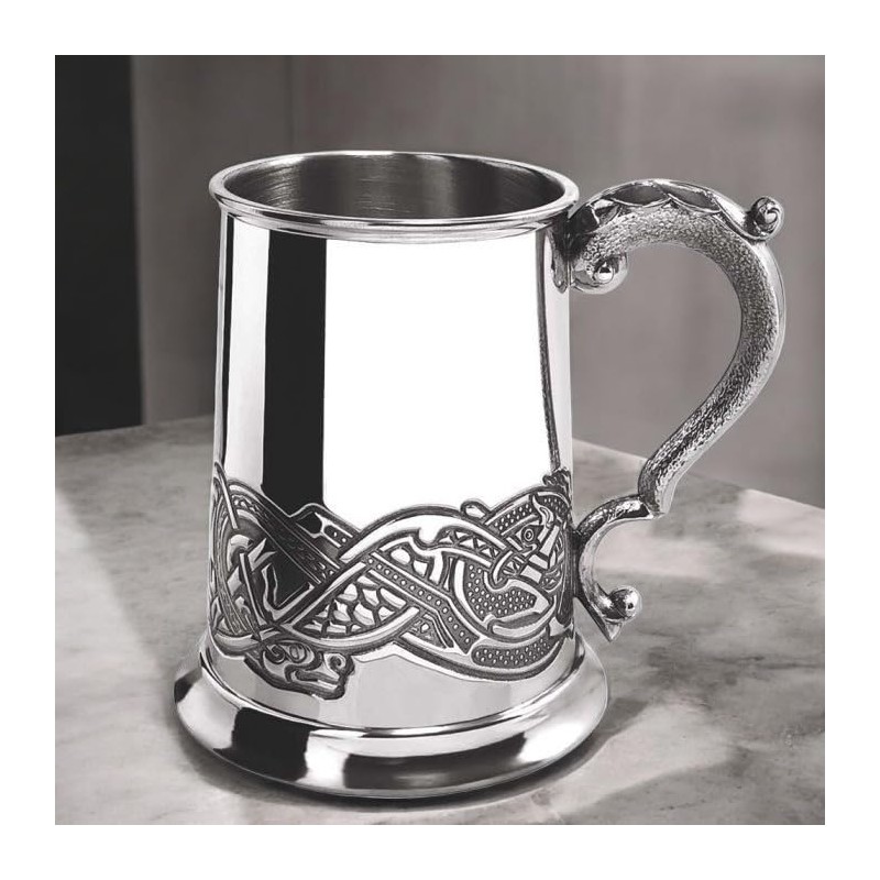 English Pewter Company Celtic Lion Design 1 Pint Pewter Tankard