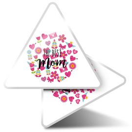 2 x Triangle Stickers 10cm - Best Mom Mum Mummy Mothers Day Laptop Tablet Luggage Scrapbook #44273