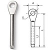 4mm Eye Terminal (4mm Wire) - A4 (Marine Grade) Stainless