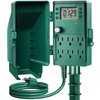 SURAIELEC Outdoor Power Stake, 7-Day Programmable Digital Timer, Power Strip