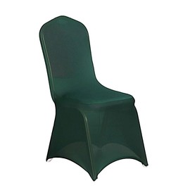 Balsa Circle 12 pcs Hunter Green Spandex Stretchable Banquet Chair Covers for Party Wedding Linens Decorations Dining Ceremony Reception Supplies