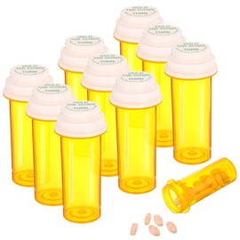 ElevateTech Empty Plastic Pill Bottles with Caps, Small Medicines Bottle 13 Drams Plastic Reversible Thumb Tab Vials with Caps Medication Vials Containers Clear Travel Pill Cases Organizers (9 Pcs)