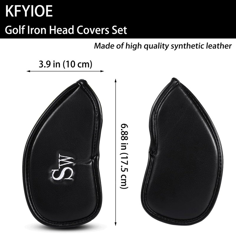 KFYIOE Golf Iron Head Covers (12-Pack) Synthetic Leather Waterproof Club