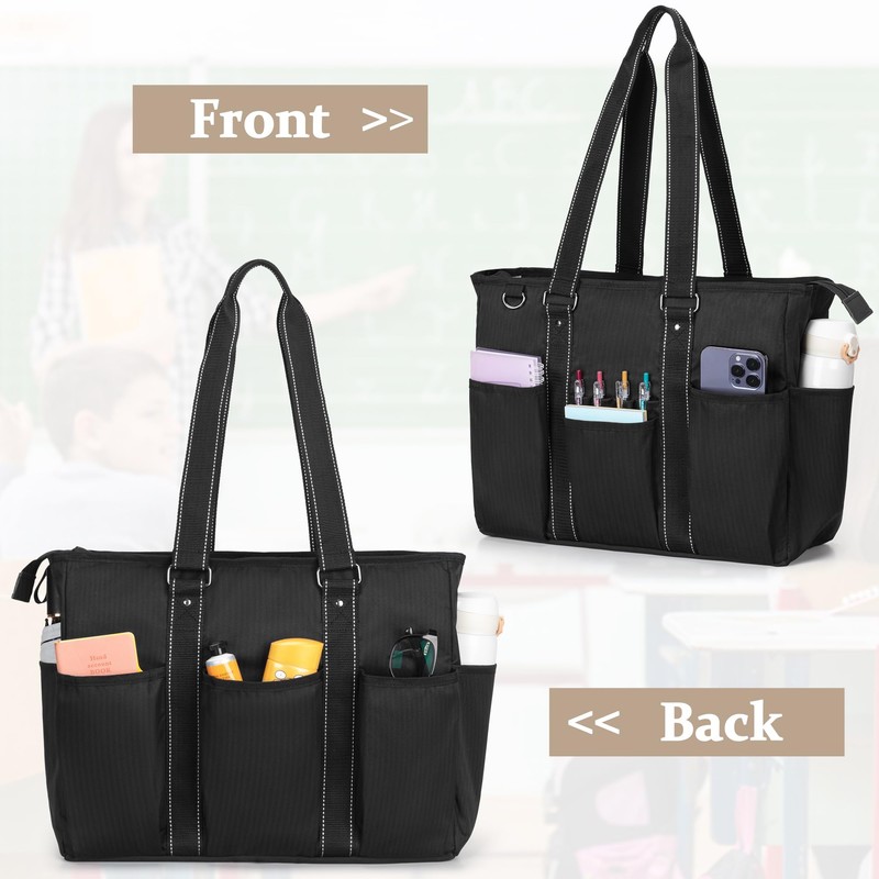 Damero Teacher Tote Bag with Padded Laptop Sleeve, Teacher Work