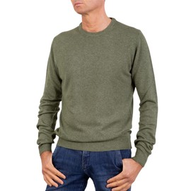 Crew Neck in Mixed Cashmere Made in Italy - Men, dark green