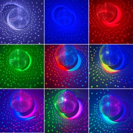 Pin Spotlight with Remote 3 Pack, Palujorty 15W Multicolor Mirror Ball Light Plug in for Disco Ball Party (65'' Extra Long Power Cord)