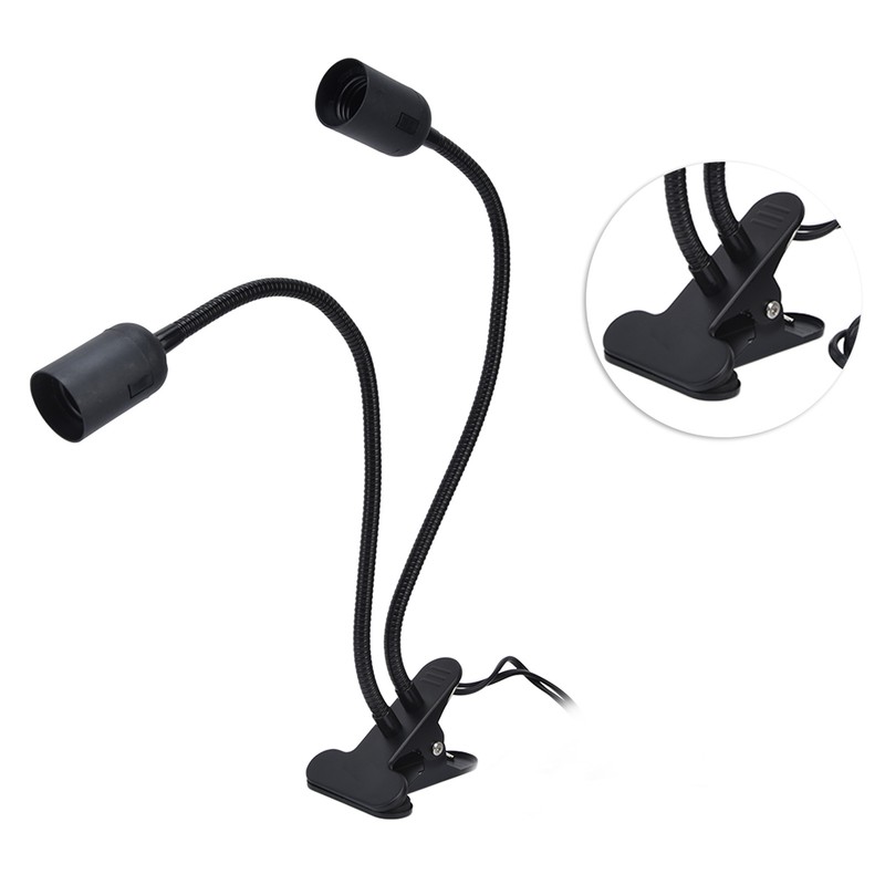 Table Lamp Holder E27/E26 Black Double Headed 360 Degree Adjustable