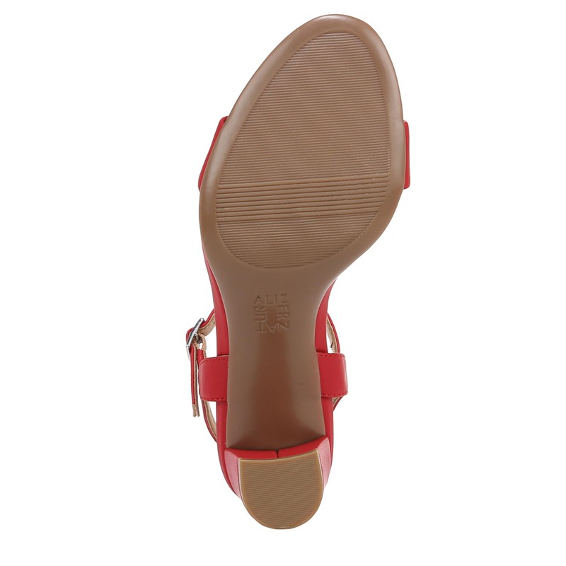 Naturalizer Womens Bristol Ankle Strap Block Heel Dress Sandal Crimson