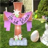 6FT He is Risen Inflatable: Easter Outdoor Decoration Featuring a Cross with Blossoming Lilies and Built-in LED Lights – Perfect for Easter Holiday Party, Spring Celebrations, and Outdoor Decor in Lawn, Garden, and Yard