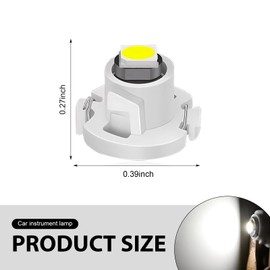 Civwesi Pack-10 Car T4.2 Instrument Light, 0.39" x 0.27" Compact Waterproof 50000H Energy Saving Long Life Bulb, 3030 Chip LED Super Bright Indicator Light Replacement, Universal for Cars (White)