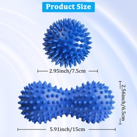 Peanut & Hard Spiky Massage Ball Set, 2PCS Physical Therapy Massage Balls for Plantar Fasciitis Recovery and Tight Muscles Relax