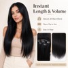 Extensiones de Cabello Humano con Clip 14 Pulgadas Doble Trama