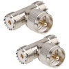 UHF Male to UHF Female T-Connector Adapter 2 PCS, PL259