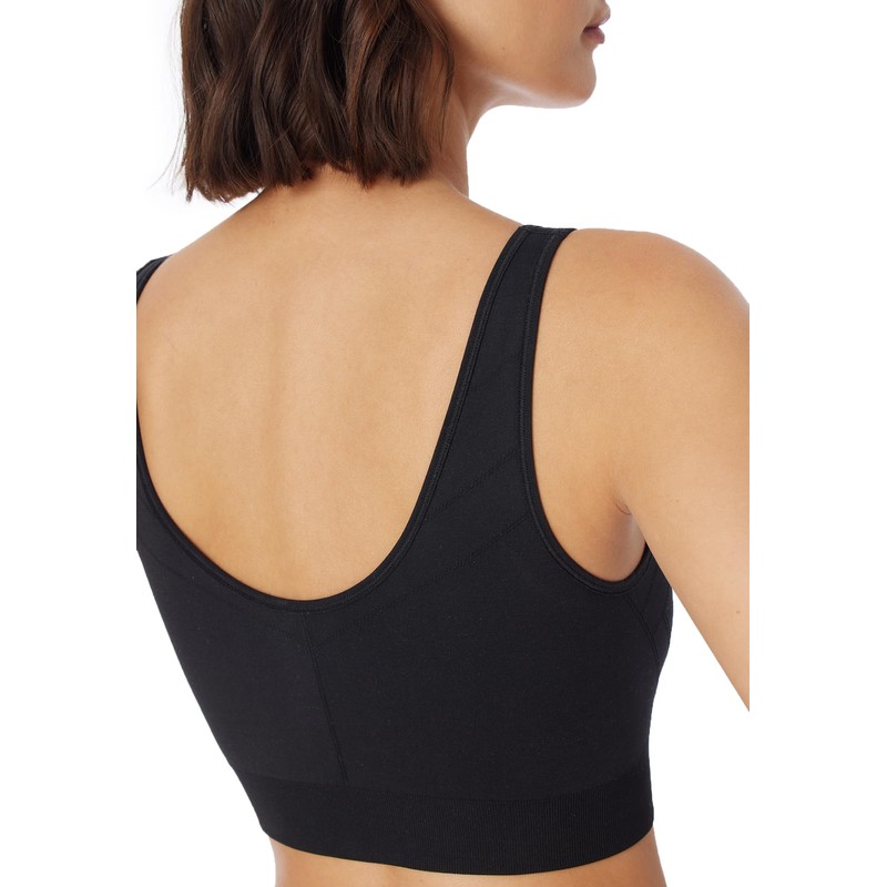 Schiesser Women's Bustier Seamless Casual Seamless Sports Bra, Black_181101