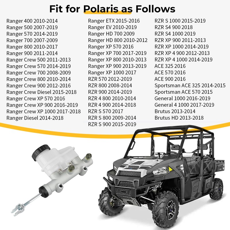 M MATI Brake Tandem Master Cylinder for Polaris Ranger 400