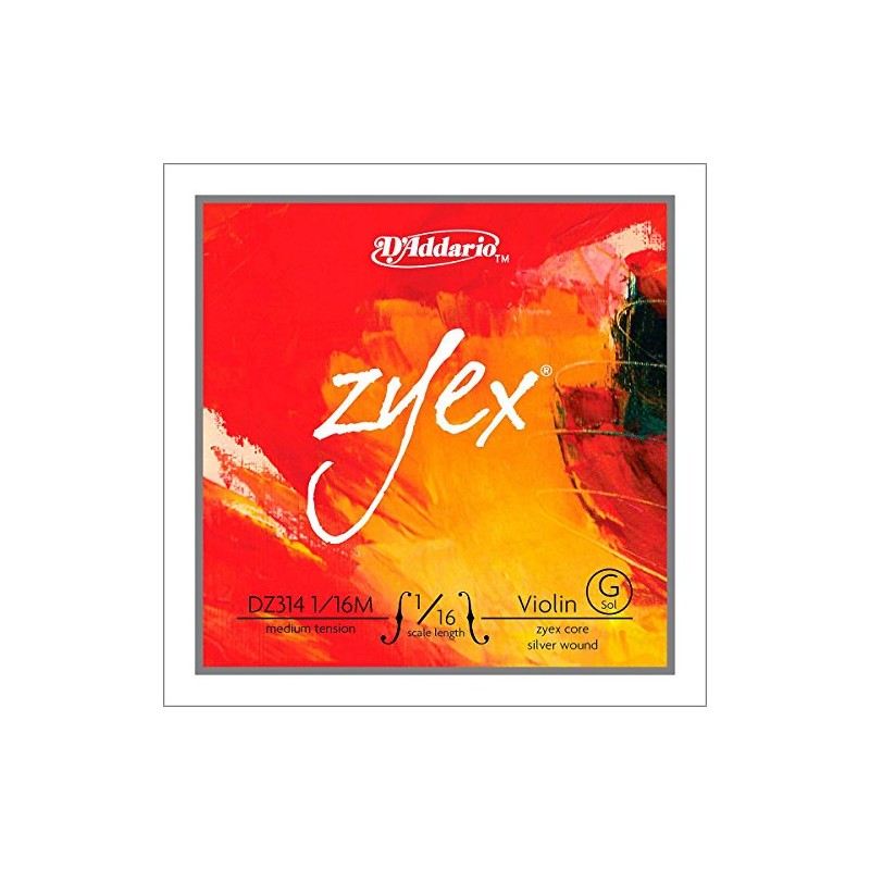 D'Addario Zyex Violin Single G String, 1/16 Scale, Medium Tension