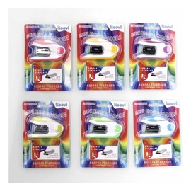 Koovi  6 piezas de Mini Engrapadora, engrapadora compacta, uso escolar o de oficina, cada pieza incluye 800 grapas, modelo BH-916                     