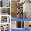 SHANGSHA Narrow Bathroom Storage Cabinet 7.1″ Slim Bathroom Floor Organizer