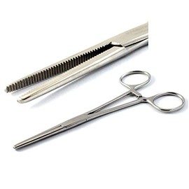 Full Serrated Hemostat 7.25" (14cm), Straight, Stainless Steel