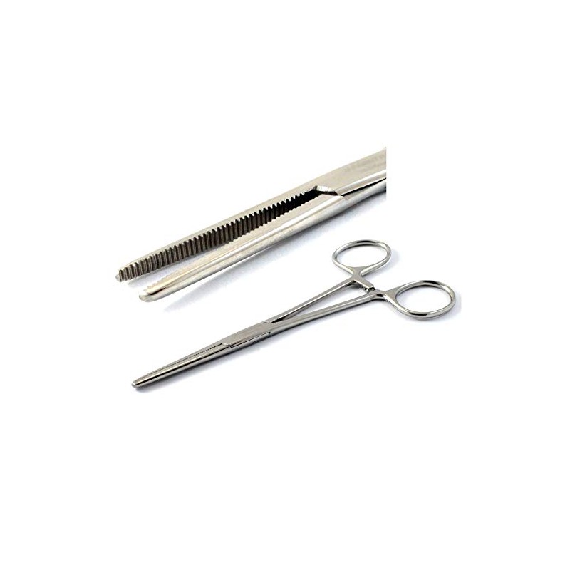 Full Serrated Hemostat 7.25" (14cm), Straight, Stainless Steel