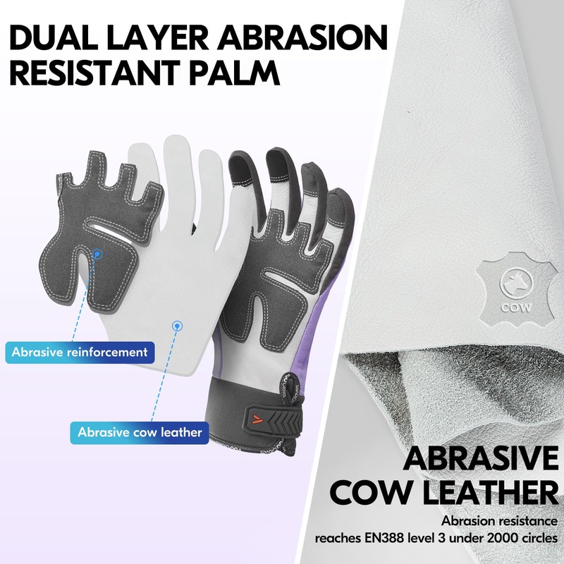Vgo... Chainsaw Gloves 12-Layer Protection on Both Hands in Cowhide,