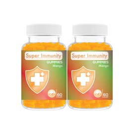 Safer Products Super Immunity Gummies with Vitamin C for Adults, Immune Support Multivitamin Ginger, Zinc, Elderberry, Turmeric, Echinacea, Vegan Plant Based Gummy, Mango Flavor - 120 Count Orange