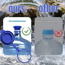 3 & 5 Gallon Water Jug Cap, Upgrade Reusable Replacement Caps for 55mm Standard/Screw/Crown Tops Water Bottle and Water Dispensers, Non Spill Lids