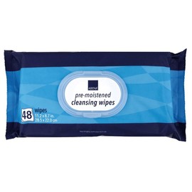 Abena Stretchable Pre-Moistened Cleansing Wipes, 11.2" X 8.7", 48 Count