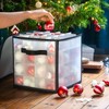 CKB LTD Clear Christmas Bauble Storage Box Cube with Dividers