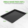 NutriChef Black Baking Pan, Extra Large Cookie Sheet for Baking