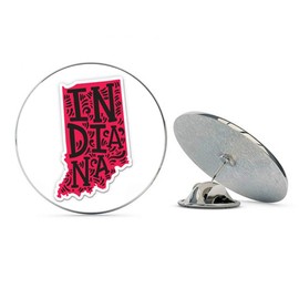 NYC Jewelers Indiana Shape Cute Letters Native Local Metal 0.75" Lapel Hat Pin Tie Tack Pinback