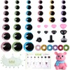 MUCUNNIA 80pcs 12-35mm Moon Glitter Safety Eyes and Noses for