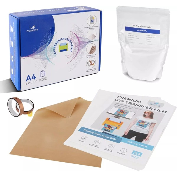 Branded DTF Transfer Film Powder Kit, All-In-One DTF Sublimation for