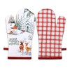 AMOUR INFINI Pot Holders and Oven Mitts|100% Cotton Christmas Winter