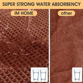 IM HOME Waffle Bath Mat Dirty Orange 36"x24", Boho Woven Modern Bath Mat Rugs, Absorbent Non Slip Bathroom Rugs, Soft Washable Bath Rugs with Tassels for Bedroom, Kitchen, Shower, Tub