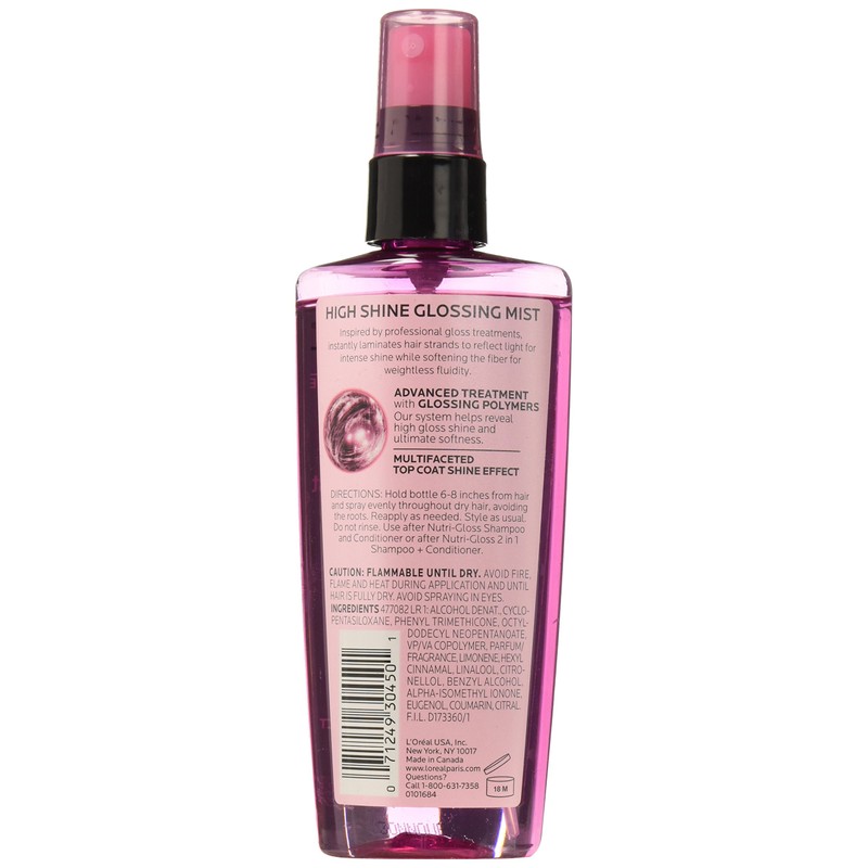 L'Oréal Paris Advanced Haircare Nutrigloss High Shine Glossing Mist, 3.4