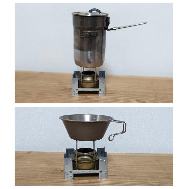 Pocket Stove with Trivet and Windshield, Solo Camp, Mini Stove,