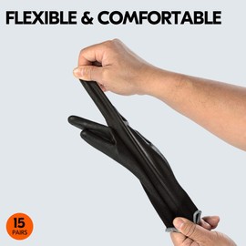 Vgo... 15Pairs Safety Work Gloves,Gardening Gloves,Polyurethane Coated,Dipping Gloves,Latex Free(Size M,Black,PU2103)